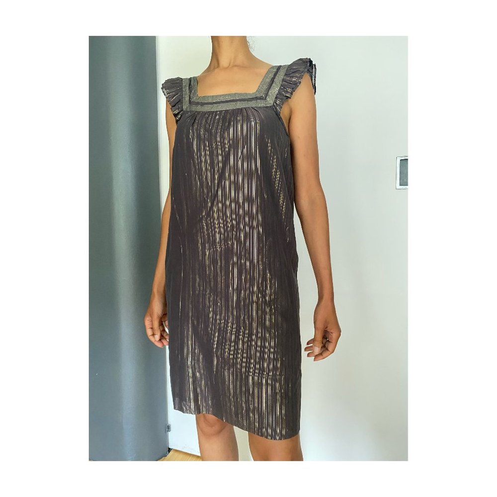 Marc Jacobs Metallic Flutter Sleeve Dress